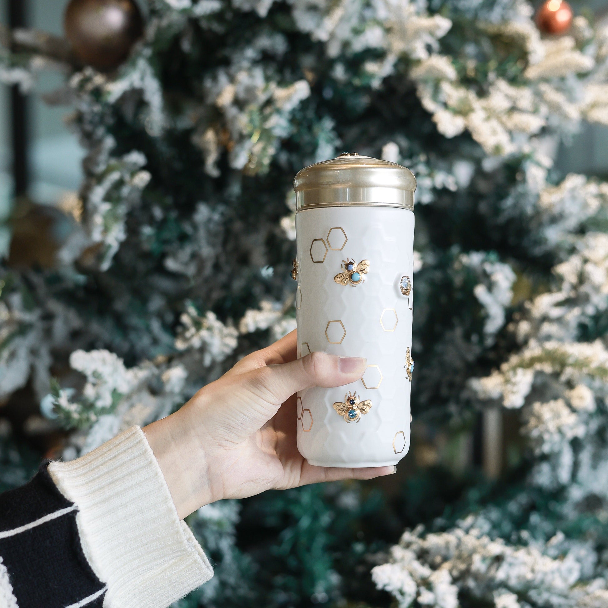 Honey Bee Travel Mug with Crystals-21