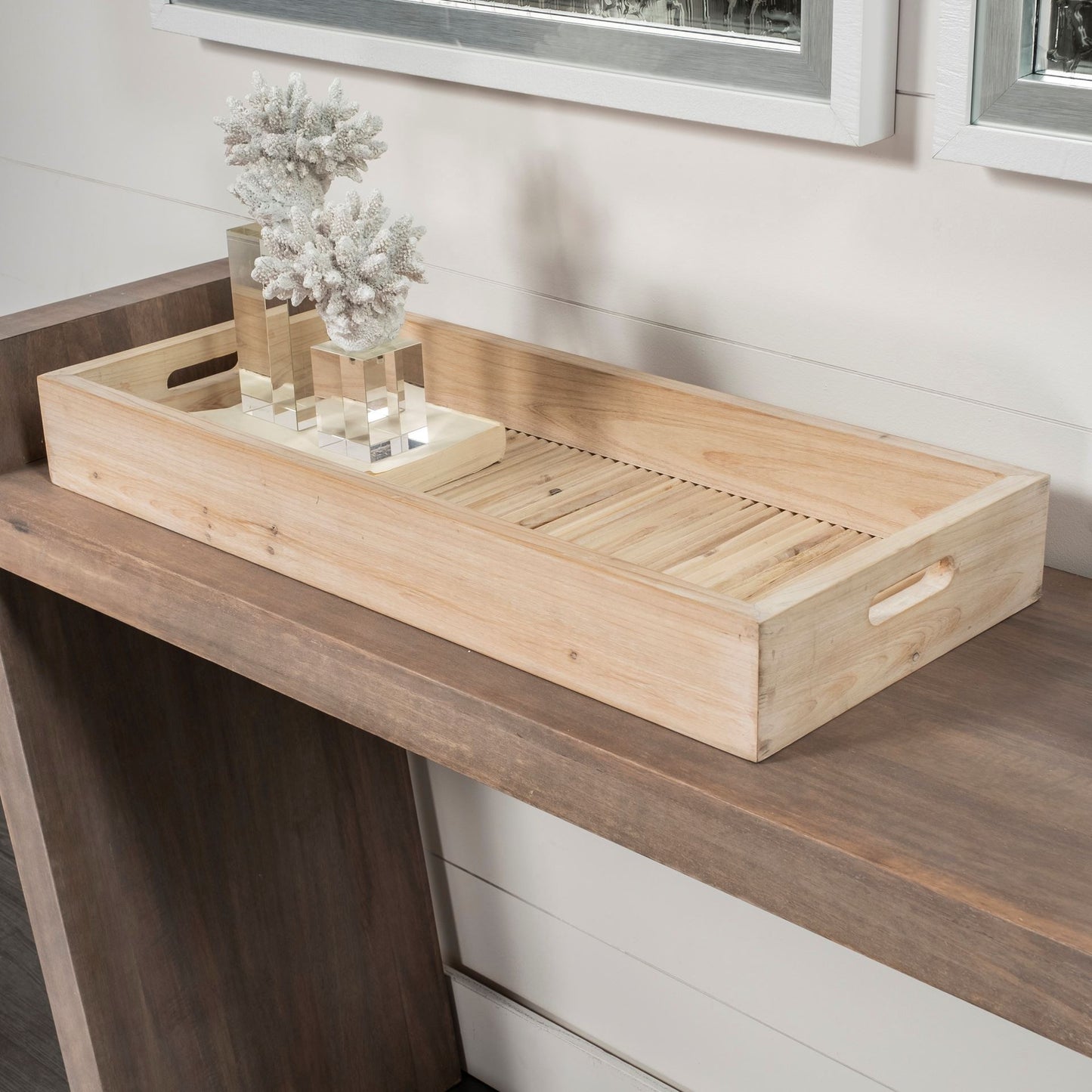 Natural Blonde Wood With Coastal Inspired Tray-5