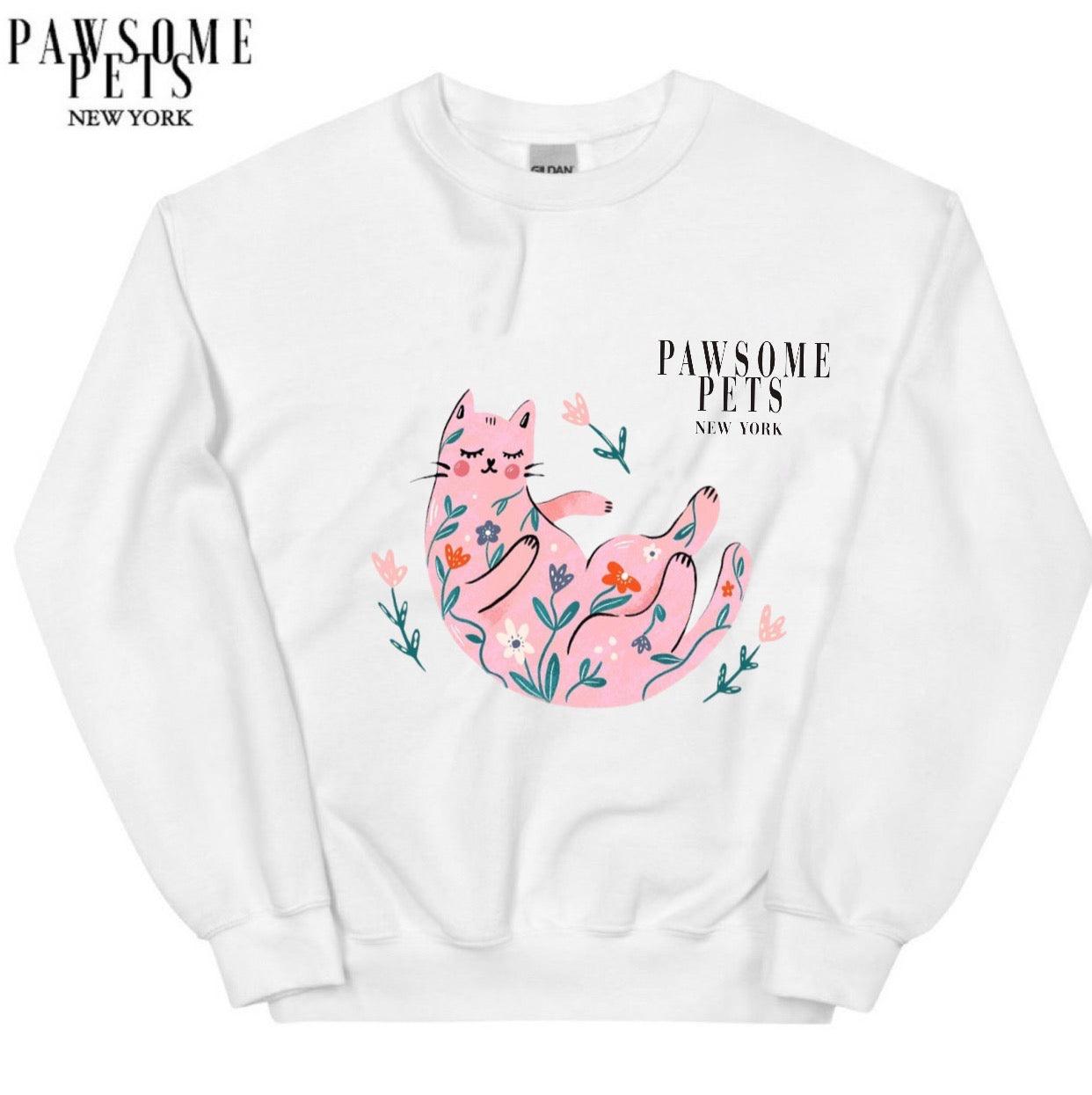 SWEATSHIRT - FLORAL CAT