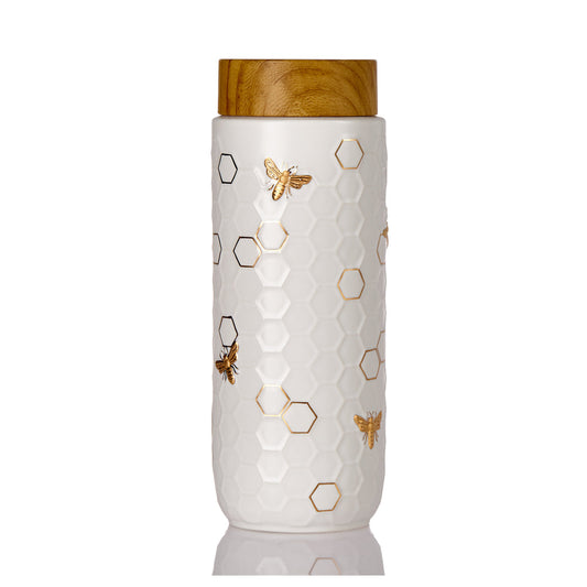 Honey Bee Travel Mug / Gold 16 oz-0