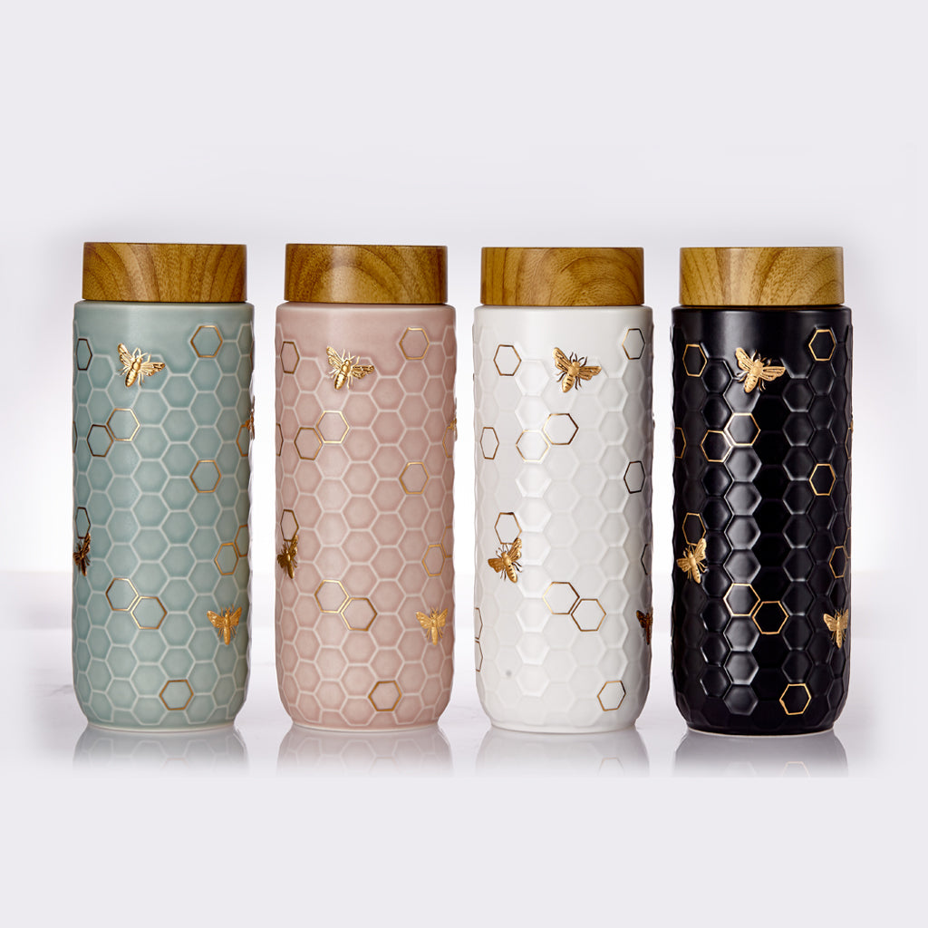 Honey Bee Travel Mug / Gold 16 oz-8